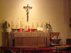 High Altar, cricifix, candles, tabernacle, etc.